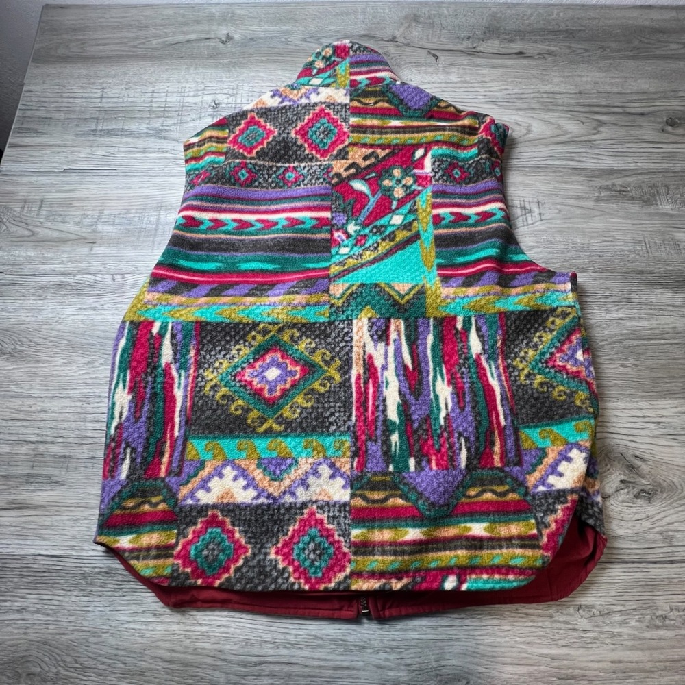 Australia Sportswear Fleece Vest Mens XL Multi Aztec Tribal Geometric Full Zip - Picture 5 of 9